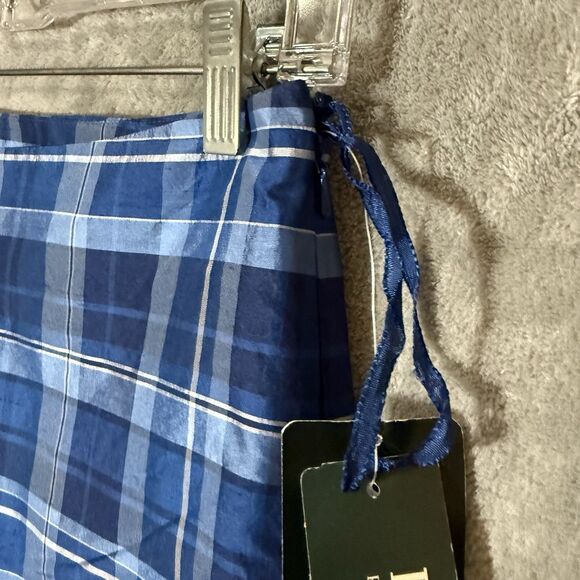 NWT Ralph Lauren Women's 2P Petite Plaid Blue 100% Silk Pants - Picture 11 of 11